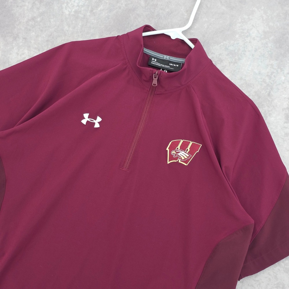 Under Armour Winthrop Eagles Maroon Quarter Zip Mens Large Short Sleeve Pullover